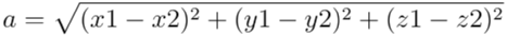 Formeln sqrt(x**2, y^^2, z**2)