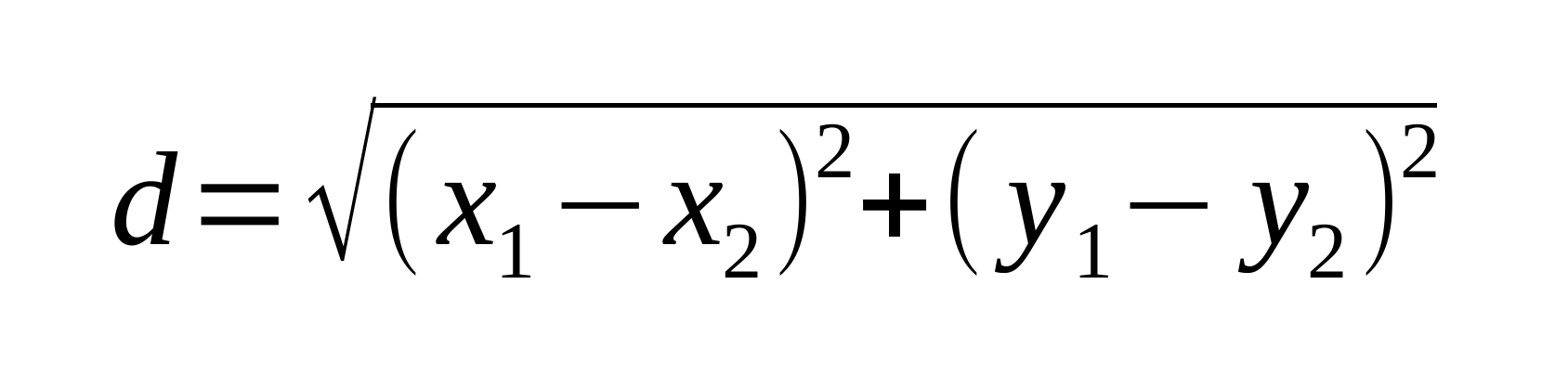Formeln fr avstndet mellan tv punkter
