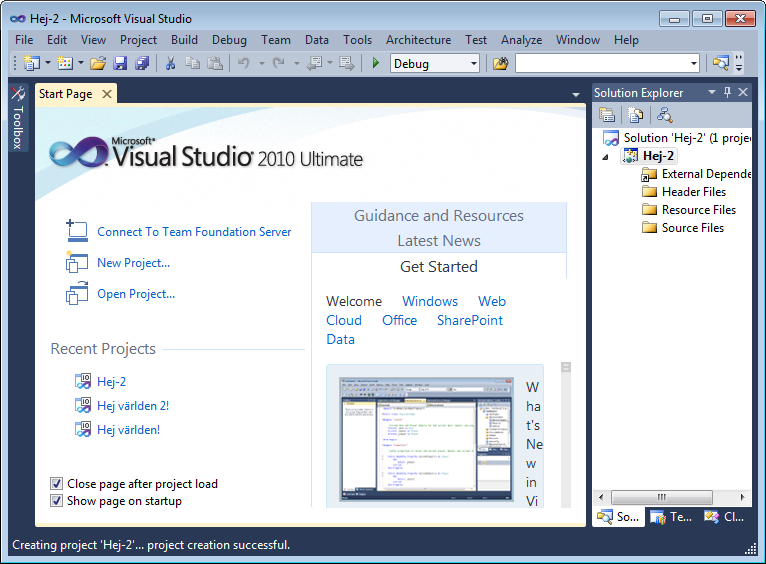 Visual Studio-fnstret