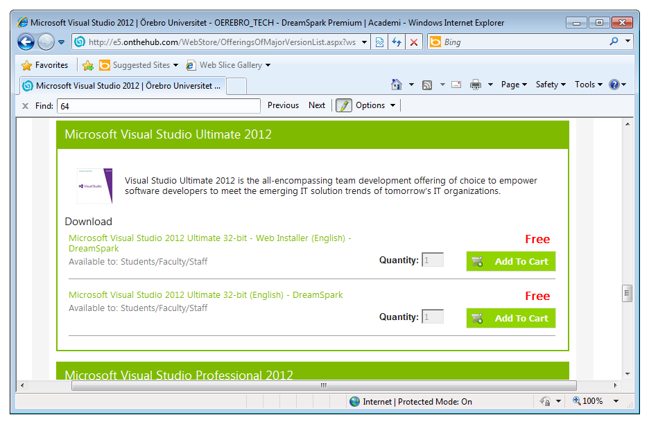 Visual Studio 2012 Ultimate p DreamSpark Premium