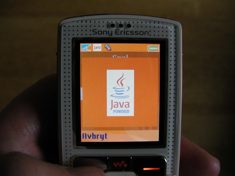 Java-logon som visas nr Java-maskinen startar