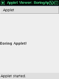 BoringApplet i Applet Viewer under Linux