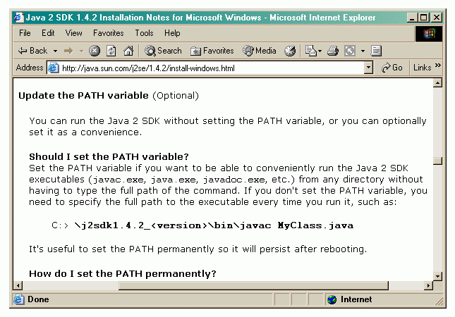Installation Notes om PATH