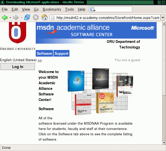 Startsidan p MSDN Academic Alliance
