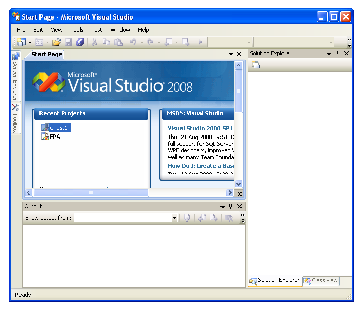 Visual Studio-fönstret